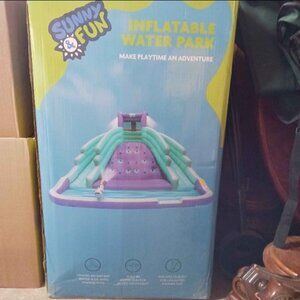 Inflatable Park with water slides with blower